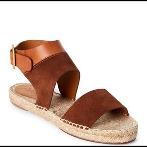 Chloe suede/leather espadrille sandals.